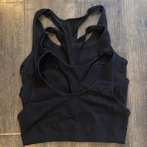 Hanes Black Racerback Sports Bra Set of 3